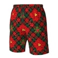 thumbnail image 4 of Fotbe Christmas Plaid Flower Trajes de Baño Estampados para Hombre, Shorts de Verano de Secado Rápido, Ropa de Playa, Bañadores-Large, 4 of 6