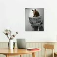 thumbnail image 2 of Funny Horse Bathroom Canvas Wall Art Fun Picture Farmhouse Bathroom Wall Decoration Horse Sitting on Toilet Reading Newspaper Bathroom Artwork Horse Art Ready to Hang, 2 of 4