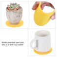 thumbnail image 3 of Uxcell 4" 6" 8" 10" Round Plant Coasters Felt Reversible Pad Mat, Yellow 16in1 Set, 3 of 5
