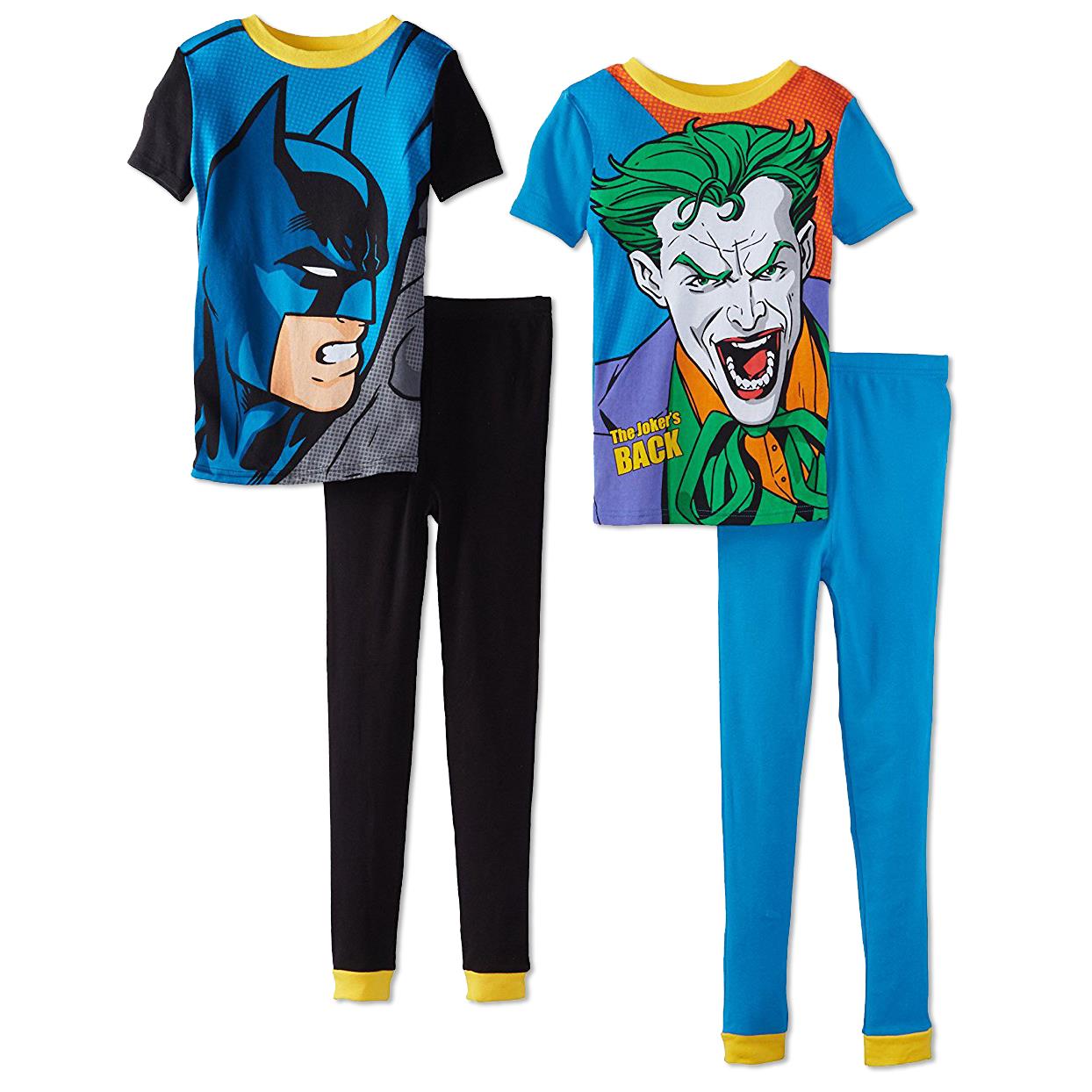 DC Comics Boys Batman 4-Piece Cotton Pajama Set