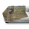 thumbnail image 3 of Hunting Soft Flannel Fleece Throw Blanket, Roe Deer Male Capreolus Western European Wildlife Fauna Flora Meadow Field Grass, Cozy Plush for Indoor and Outdoor Use, 60" x 80", Multicolor, by Ambesonne, 3 of 6