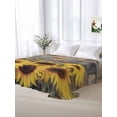 thumbnail image 5 of Sunflower Full Size Flat Sheet, Wrinkleproof & Fadeproof Cooling Flat Bed Sheet Only, Spring Yellow Floral Rustic Butterfly Wood Grain Breathable Soft Bedding Top Sheets 81 x 96 Inches, 5 of 8