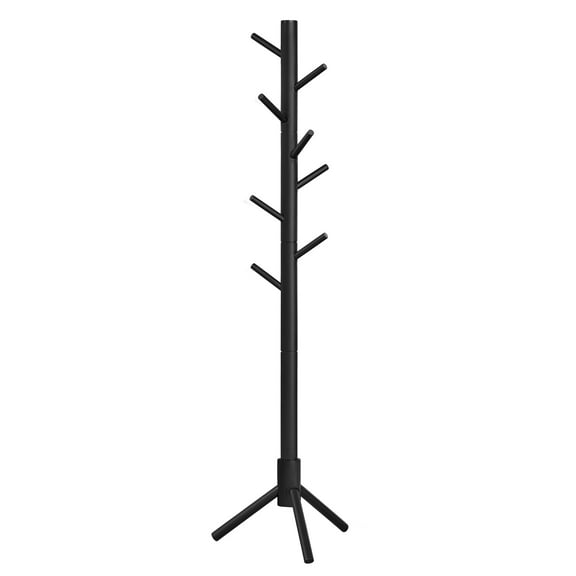 Perchero VASAGLE de madera maciza en forma de árbol con 8 ganchos, color negro