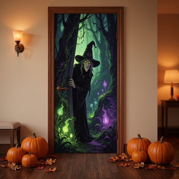 35 x 72 Inch Halloween Door Cover, Halloween Door Curtain for Door and Wall Decoration, Festival Party Decoration