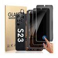 thumbnail image 1 of ccwmincc 3+2 Pack Privacy Screen Protector And Camera Lens Protection for Galaxy S23 5G, Anti-Spy 9H Hardness Support Fingerprint Unlock Tempered Glass Screen Protector for Samsung Galaxy S23, 1 of 1