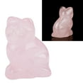thumbnail image 2 of Decoración en forma de gatito tallada de cuarzo rosa, piedra curativa de cristal rosa, decoración de piedras preciosas, 2 of 12