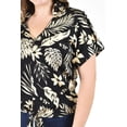 thumbnail image 4 of Blusa fresca con moño Roman Fashion /Tallas Extras, 1819 (Negro flor) negro 42, 4 of 6