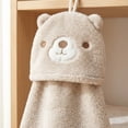 thumbnail image 3 of REGALWOVEN 1 Pack Animal Hanging Hand Towel, Soft Absorbent Quick Dry, Cute Decorative Towel for Kitchen, Bathroom Brown Bear 15" x 8", 3 of 6