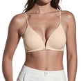 thumbnail image 2 of Slim Shoulder Straps Front Buttoned Wireless Bra for Women, Thin Summer Seamless Triangle Cup with Light Lining, Small Chest Close-Fitting Adaptive Comfort, 2 of 4