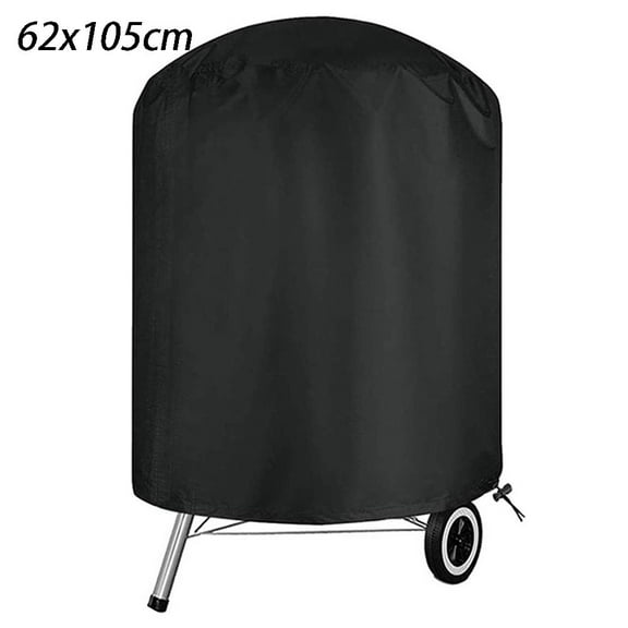 Outdoor Kettle Grill Cover Waterproof Round Cover Fits Most Grill 62X105cm Black