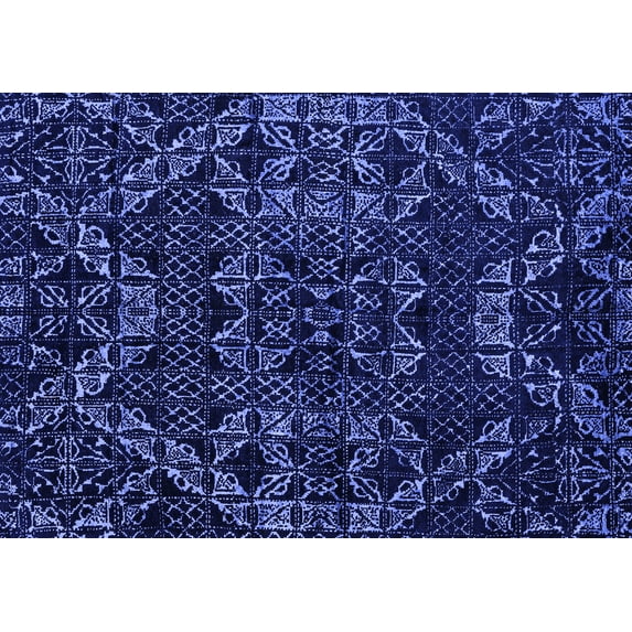 Ahgly Company Indoor Rectangle Abstract Blue Modern Area Rugs, 2' x 3'