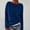 Dark Blue, variant on DuoJiaJ Women's Knitted Sweater Vintage Long Sleeve Boat Neck Retro Lightweight Pullover Top For Fall Winter Trendy Fashion Blue L