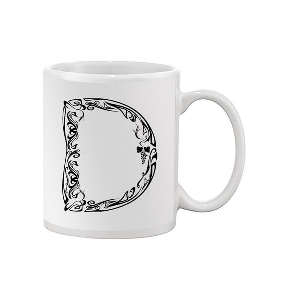 Black And White Letter D  Mug Unisex's -Image by Shutterstock