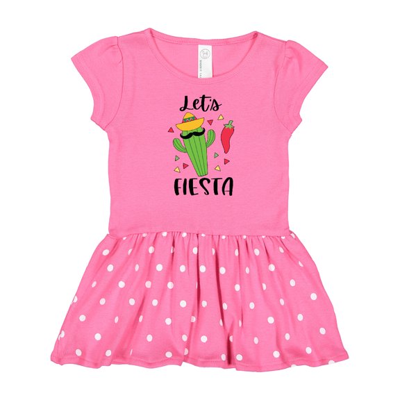 Inktastic Cinco De Mayo Let's Fiesta Cute Cactus with Sombrero Gift Baby Girl Dress