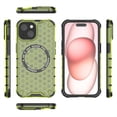 thumbnail image 3 of Allytech Case for iPhone 14, Non-Yellowing Anti-Scratch Slim Thin Translucent Honeycomb Heat Dissipation Dual-Layer Drop Protection Bumper Case Cover Compatible with MagSafe, Green, 3 of 9