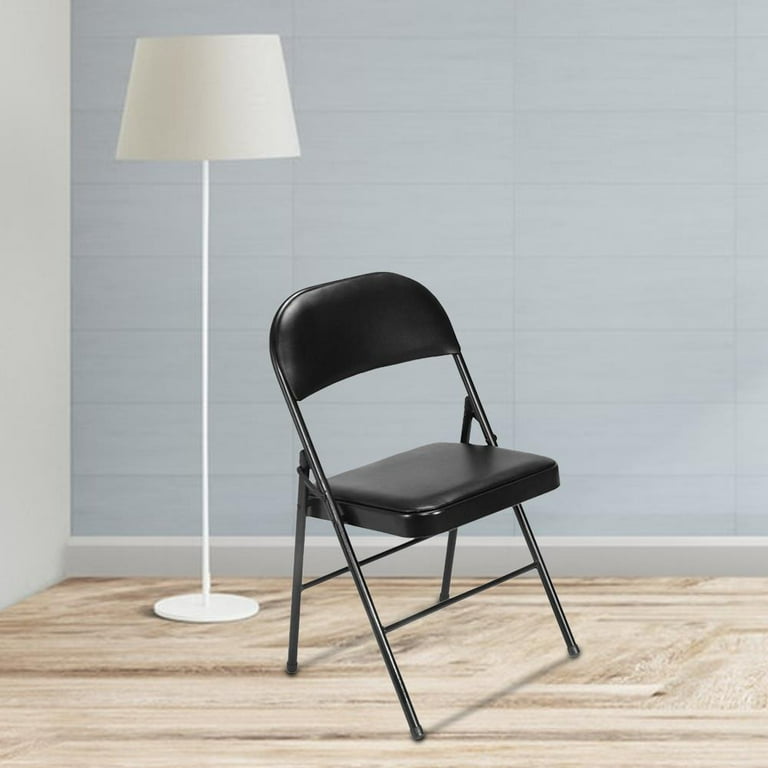 Zimtown 8-Pack Foldable Iron Chairs with PVC Padded Seat for Home