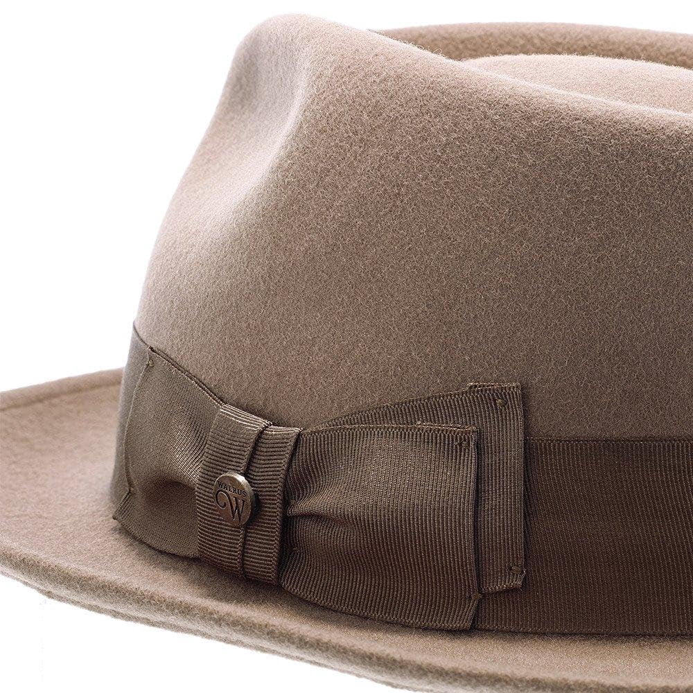 Walrus Hats Compass Camel Diamond Crown Fedora – 100% Australian Wool Felt Hat with Grosgrain Band & Walrus Logo Pin – Stylish Unisex Fedora