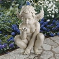 thumbnail image 1 of Design Toscano Life's Mysteries Cherub Garden Statue, 15 Inch, Polyresin, Antique Stone, 1 of 5