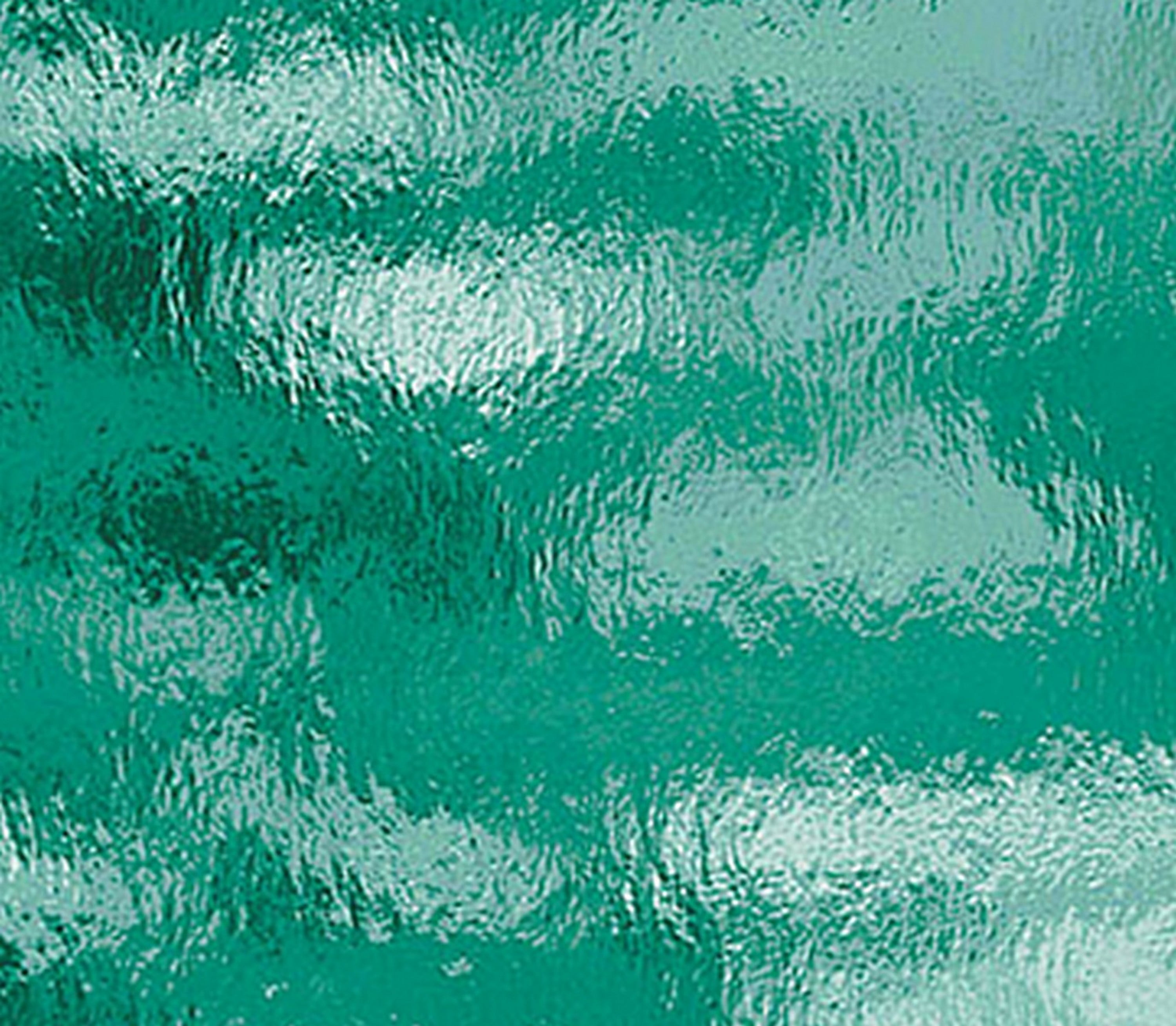 OCEANSIDE STAINED/FUSING GLASS SHEETS TEAL GREEN ROUGH ROLLED FUSIBL