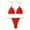 Red, variant on WREESH Womens Two Piece Swimsuit String Bikini Sets Fashion Solid Swimwear Bikini Split Swimsuit Set Beach Bathing Suit Red