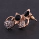 thumbnail image 3 of Pendientes De Patrón De Bowknot De Gatito Lindo Gato Brillante Encantador Pendientes De Botón De Oro Y Negro, 3 of 8
