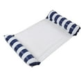 thumbnail image 4 of PVC Été Gonflable Pliable Flottant Rangée Piscine Hamac Matelas Pneumatiques Lit Plage Sports Nautiques Chaise Longue Rayée Verte, 4 of 6