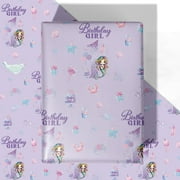WRAPLULU Mermaid 1st PresNok Birthday Wrapping Paper - 4 Jumbo Sheets, 28 * 40 Inches -Purple Ocean Birthday Gilr Gift Wrap, Perfect for Gilrs First Birthday's Party or Baby Shower