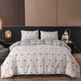 thumbnail image 1 of Pink Heart Duvet Cover Set Bedding Set 3PCS Microfiber Love & Stripe Pattern Reversible Quilt Cover Zipper with 2 Pillow Cases, 1 of 7