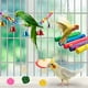 thumbnail image 5 of 17 Uds. De juguetes para loros, juguetes para pájaros, juguetes para masticar jaulas para pájaros, columpios, perchas de madera, campanas para pájaros, loros, colores aleatorios ER, 5 of 5