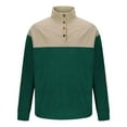 thumbnail image 3 of DDAPJ pyju Mens Corduroy Sweatshirts Mock Neck Pullover Sweaters with Elbow Patches Lapel Collar Button Up Long Sleeve Henley Sweatshirt Green L, 3 of 6