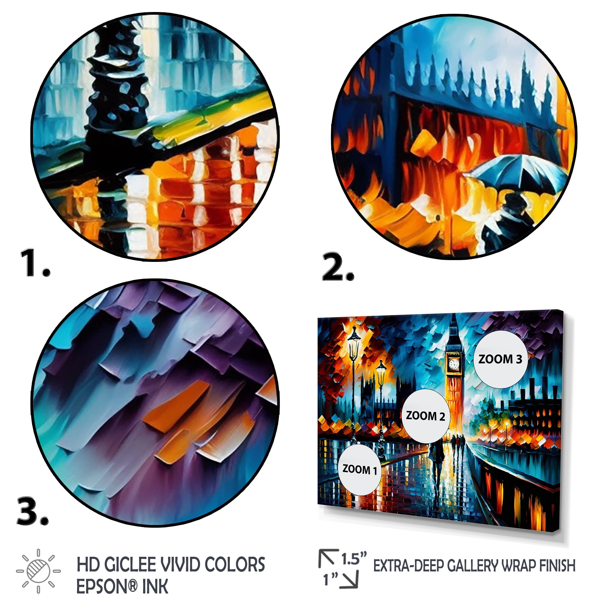Designart Colorful City In London II Canvas Wall Art