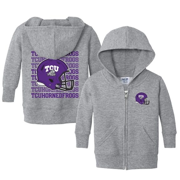 Infant Chad & Jake Heather Gray TCU Horned Frogs Retro Full-Zip Hoodie