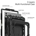 thumbnail image 3 of For Samsung Galaxy Tab S9 S8 Ultra 14.6 S7 Plus FE 12.4 11 inch Case Shockproof Kids Stand Tablet Cover+PET Film+Shoulder Strap BK-ROS S7 Plus 12.4 inch, 3 of 6