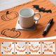 thumbnail image 5 of Posavasos Cuadrados de Madera con Forma de Calabaza para Halloween, Modelo Diablo | Posavasos Reversibles de Madera Oscura | Decoración Resistente Al Calor para Fiestas | Protección de Mesa Espeluzna, 5 of 6