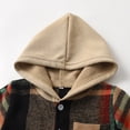 thumbnail image 4 of JUjie Boys Clothes Plaid Hooded Shirt 2pcs Outfit, Button Front Toddler Fall Winter Hoodie & Sweatpants Set Z04 Brown 9-12 Months, 4 of 7
