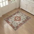 thumbnail image 3 of ODIKA Beige Distressed Vintage Scroll Vine Motifs Pile Playroom for Home Office, Hallway, Laundry Room, Non-Slip Chair-Friendly, 3 of 7