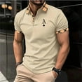 thumbnail image 2 of Men's Shirt Men Summer Male Clothes Short Sleeve Clothing Spell Color Digital Print Polo Shirt Men Business Casual Polo Shirt, 2 of 6