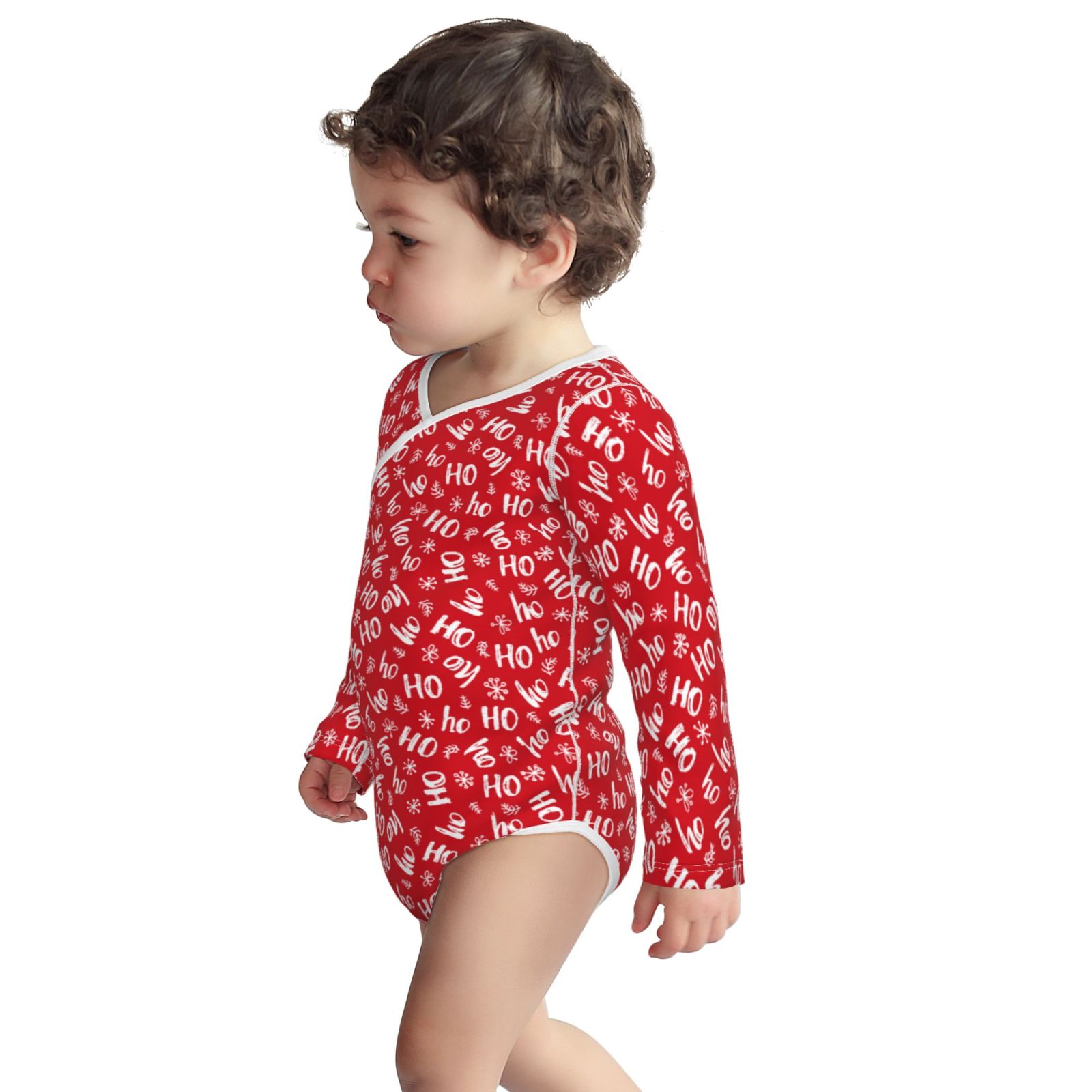 Xecao Hohoho Print Baby unisex-baby Cotton Long-sleeve Bodysuits-12 Months