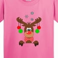 thumbnail image 4 of Inktastic Cute Christmas Reindeer with Red Nose, Ornaments and Bow Tie Youth T-Shirt, 4 of 5