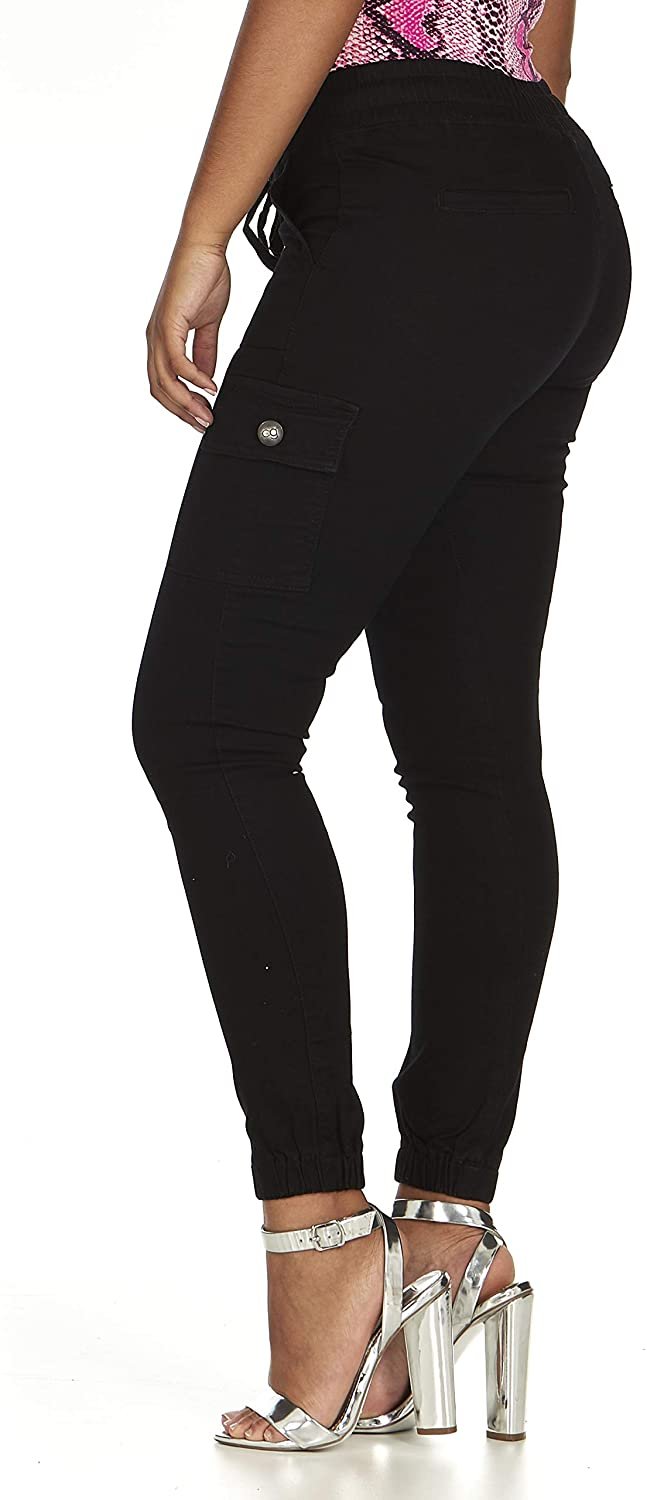 VIP JEANS Teen Girlss Running Pants - Stretchy Jeans Pants for Teen Girls - Black Cargo, Medium - image 3 of 5