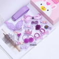 thumbnail image 4 of PINHEN 2 Pack Baby Girl's Hair Clips Cute Hair Bows Elastic Hair Ties Hair Accessories Ponytail Holder Hairpins with Gift Package for Baby Girls Teens Toddlers, 16 Pcs Pack, 4 of 8