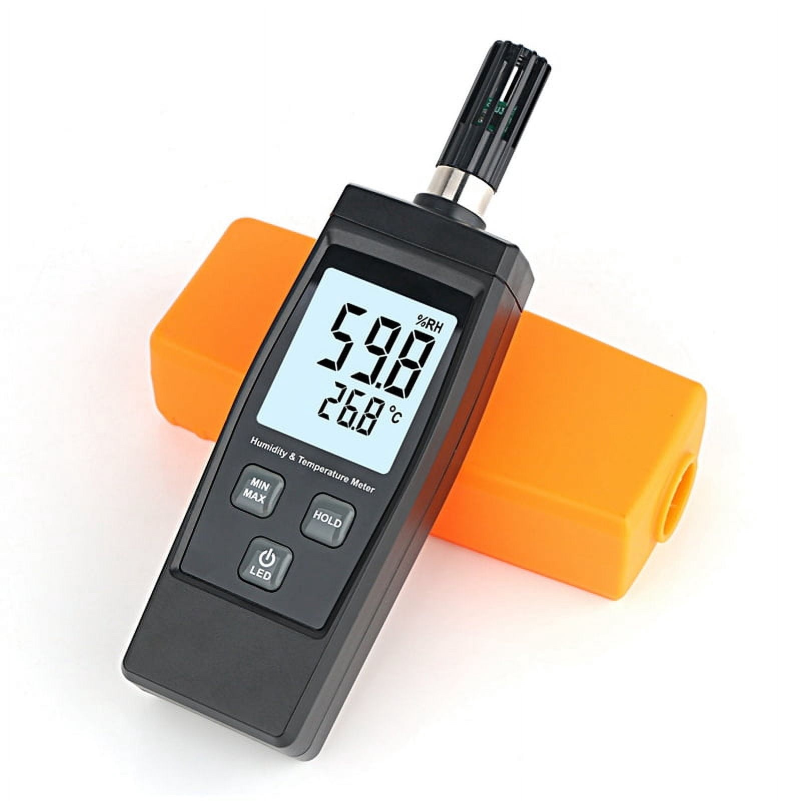 Inductive Digital Temperature and Humidity Meter Measurement Range 0-100%,-20-80℃ Temperature Humidity Monitor