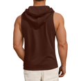 thumbnail image 3 of BiZtdJrK Slim Tunic for Man Sleeveless Track Gym Hooded Tank Tops Solid Casual Button Henley Shirts Bodybuilding Muscle Fit Vest Shirt Brown XL, 3 of 8