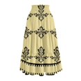 thumbnail image 5 of Unir Women Assorted Vintage Floral Print Multi-Tiered Flow Four Way Stretch Midi Skirt Drawstring Ruffle Waist Casual Side Pocket Long Bottom 1PC S-XXL Plus Size Friendly, 5 of 5