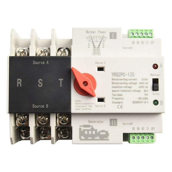 2P/3p/4p 125A Dual Power Automatic Transfer Switch Suitable for Uninterruptible Millisecond Generator 110V 220V 400v