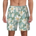 thumbnail image 2 of Goofa Lilies Flowers Printed Men's Swim Trunks Board Shorts Quick Dry Mens Swimming Trunks with Compression Liner,Breathable Fit Hawaii Beach Shorts-Small, 2 of 9