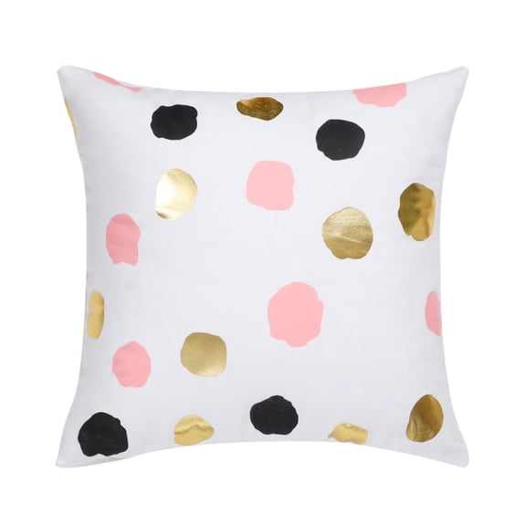 PiccoCasa 1-Piece Polyester Throw Pillow Cover-Gold Stamping-18" x 18"，Circle Dot Print