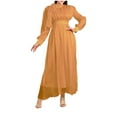 thumbnail image 2 of THDHVS Dresses for Women, Plus Size Women Fashion Solid Color Long Sleeve Dress Crewneck Casual Orange, 2 of 3