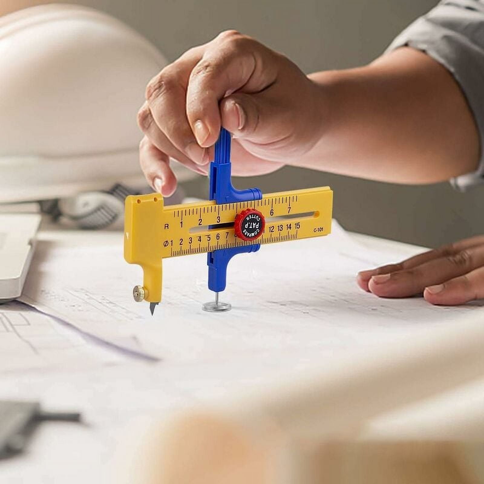 Precision Compass Circle Cutter, Lightweight Portable Design For Clean Circles, Adjustable Cutting Diameter Offers Versatile Application, Safe Blade Cover Ensures Safe Usage For