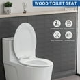 thumbnail image 3 of FBJ Elongated Wood Toilet Seat in White, Oval Wooden Toilet Seat, Adjustable & Easy to Clean, 3 of 12